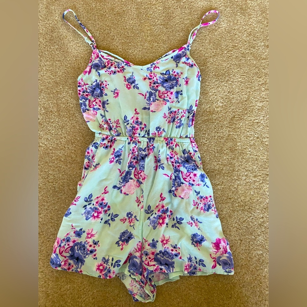 Blue pink and purple Romper